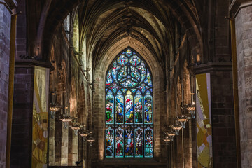 Obraz premium Stained glass in cathedral of Saint Giles in Edinburgh city, UK