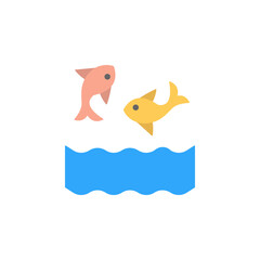 Fish, ocean, jumping icon. Simple color vector elements of saving marine icons for ui and ux, website or mobile application