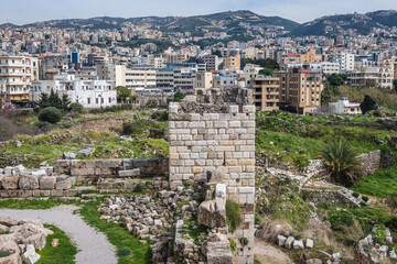 Fototapeta na wymiar Remains of crusader fortress in Byblos, Lebanon, one of the oldest city in the world