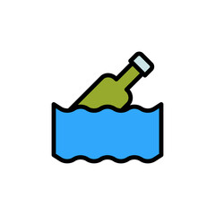 Bottle, plastic, ocean icon. Simple color with outline vector elements of saving marine icons for ui and ux, website or mobile application