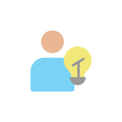User, bulb colored icon. Simple colored element illustration. User, bulb concept symbol design from Business strategy set. Can be used for web and mobile