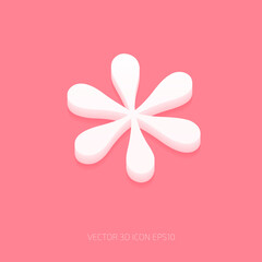 vector white 3d asterisk icon