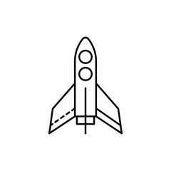 rocket, technology concept line icon. Simple element illustration. rocket, technology concept outline symbol design from space set. Can be used for web and mobile