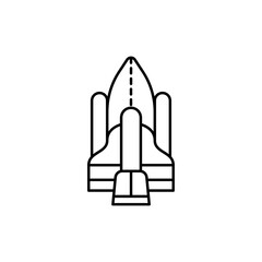 rocket, technology concept line icon. Simple element illustration. rocket, technology concept outline symbol design from space set. Can be used for web and mobile