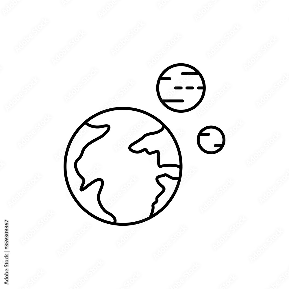 Poster planet concept line icon. simple element illustration. planet concept outline symbol design from spa