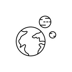 planet concept line icon. Simple element illustration. planet concept outline symbol design from space set. Can be used for web and mobile
