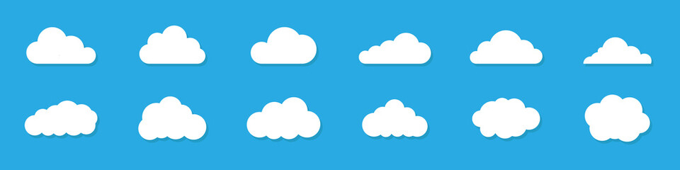 Set of clouds. Big collection of Cloud icon Vector illustration