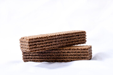 chocolate wafer cookie isolated on white background