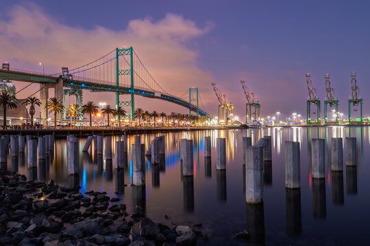 The Vincent Thomas Bridge in San Pedro, California