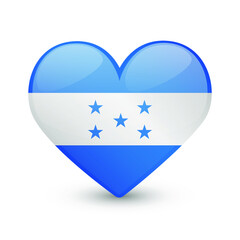 Honduras Flag Heart Love Emoji Icon Object Symbol Gradient Vector Art Design Cartoon Isolated 