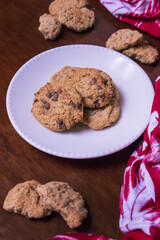 Chocolate chip cookies on a plate