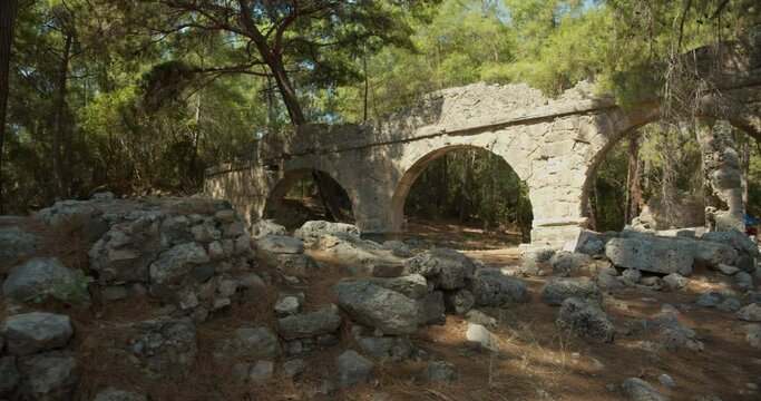 Aqueduct in the ancient Roman city of Phaselis (ancient Lycia).