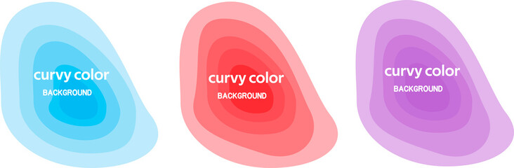 Wavy frame design element. Decor for brochure, logo, banner, flyer. Color wave, curve line. Vector design. Blue, red, violet color.