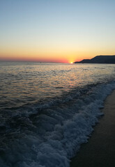 Beautiful sunset at the beach in Alanya, Antalya, Turkey