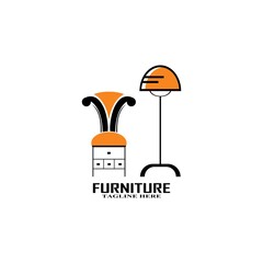 Furniture logo. This logo is ideal for an furniture company, interior design company, decor expert, production company, etc. Vector illustration
