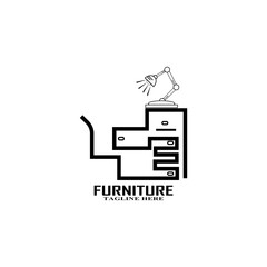 Furniture logo. This logo is ideal for an furniture company, interior design company, decor expert, production company, etc. Vector illustration
