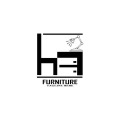 Furniture logo. This logo is ideal for an furniture company, interior design company, decor expert, production company, etc. Vector illustration
