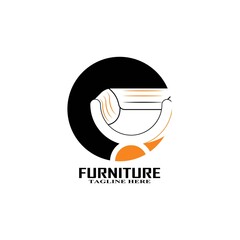 Furniture logo. This logo is ideal for an furniture company, interior design company, decor expert, production company, etc. Vector illustration
