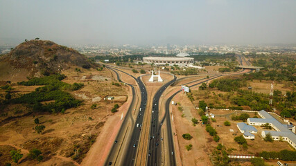 Obraz premium Beautiful aerial view of Abuja city landscape 