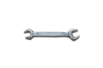 metal fixed wrench on white background