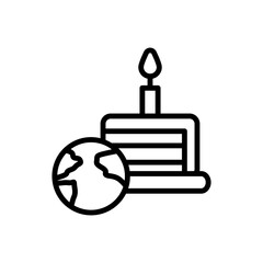 Earth, cake, candle icon. Simple line, outline vector elements of mother earth day icons for ui and ux, website or mobile application