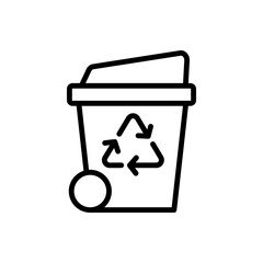 Recycling sign, trash can icon. Simple line, outline vector elements of mother earth day icons for ui and ux, website or mobile application