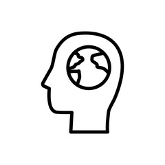 Earth, head icon. Simple line, outline vector elements of mother earth day icons for ui and ux, website or mobile application
