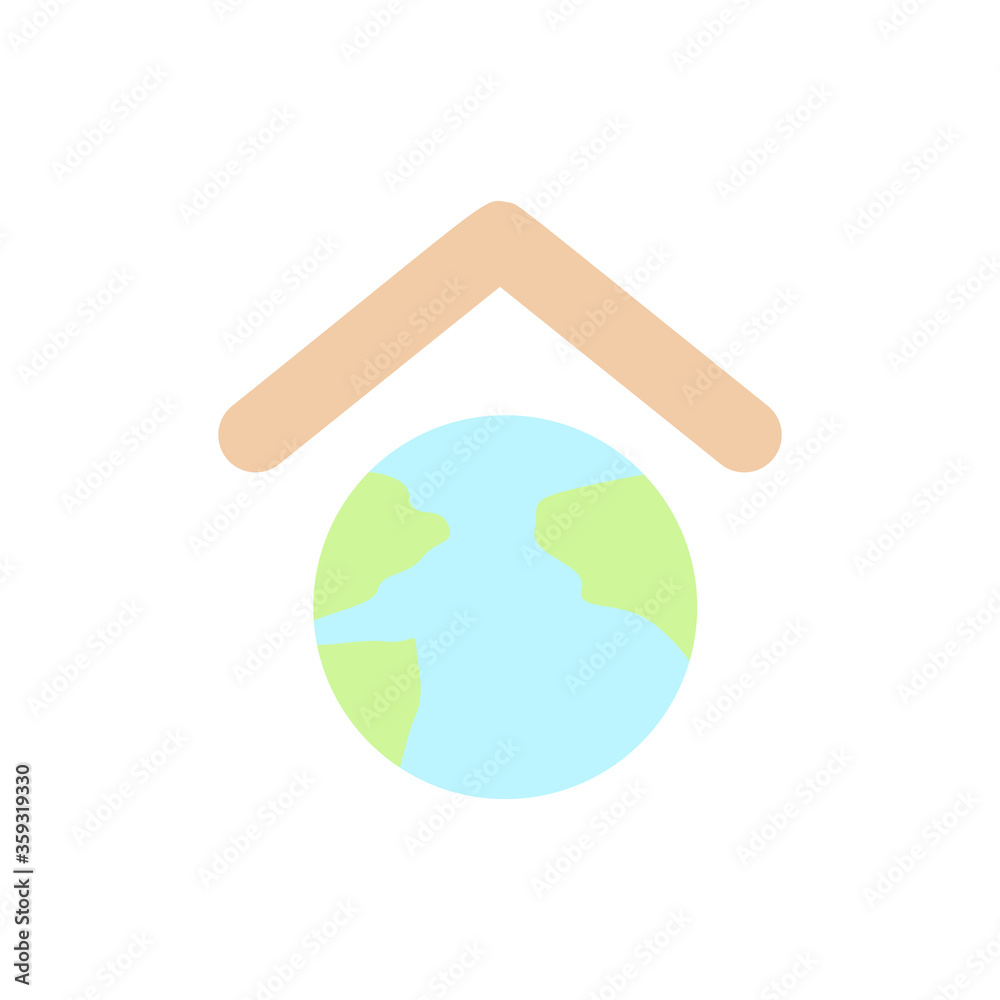 Wall mural Earth, roof icon. Simple color vector elements of mother earth day icons for ui and ux, website or mobile application