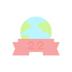 Earth, ribbon icon. Simple color vector elements of mother earth day icons for ui and ux, website or mobile application