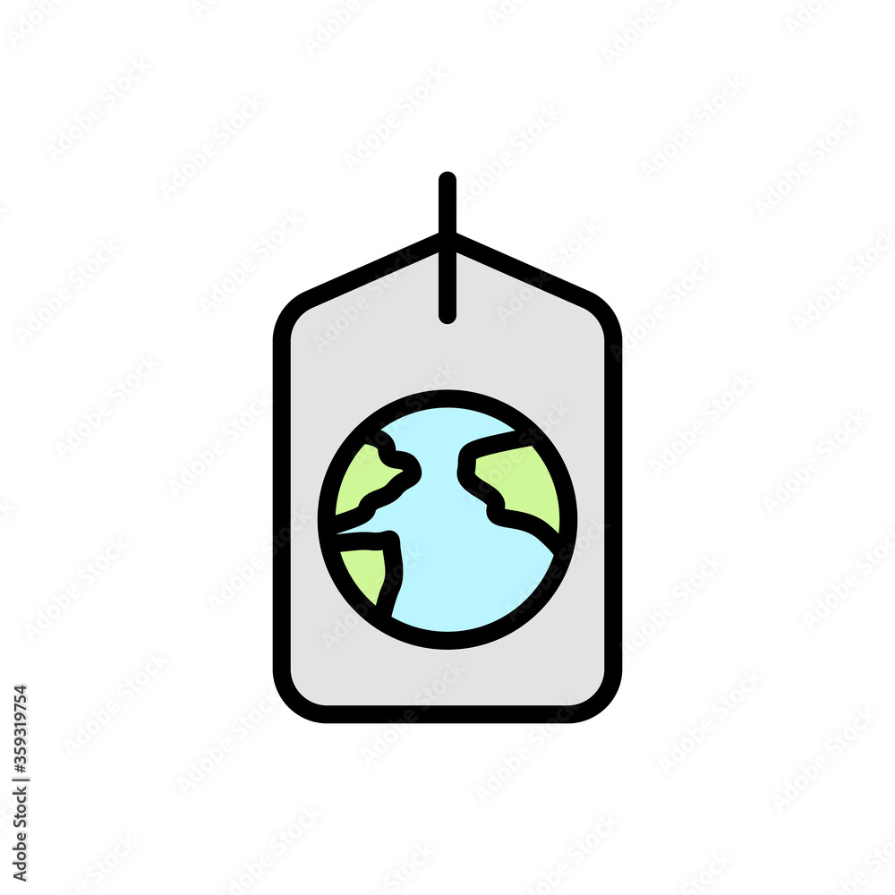 Sticker earth, tag icon. simple color with outline vector elements of mother earth day icons for ui and ux, 