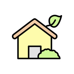 House, plant icon. Simple color with outline vector elements of mother earth day icons for ui and ux, website or mobile application