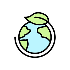 Earth, leaf icon. Simple color with outline vector elements of mother earth day icons for ui and ux, website or mobile application