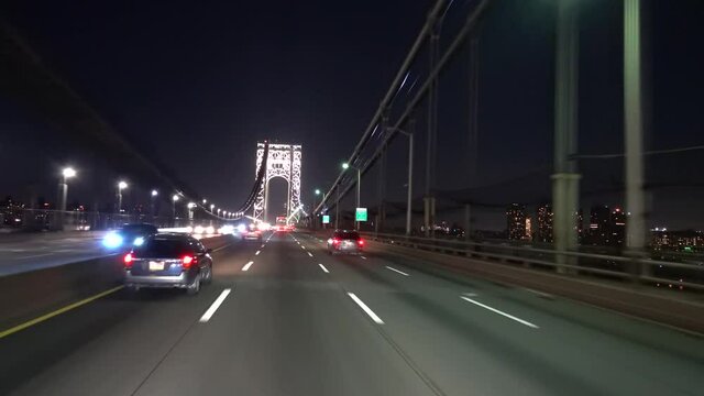 This is a Beautiful Night View of the George Washington Bridge