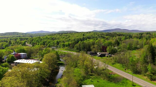 A Beautiful Aerial View of a Golf Course Clubhouse in the Catskills