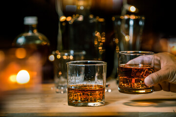 whiskey, for a friendly party in a bar or a restaurant.