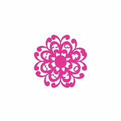 pink beautiful flower logo and vector icon