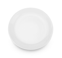 empty white plate isolated with clipping path.