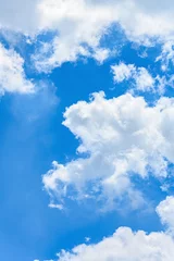 beautiful blue sky with white clouds in a morning vertical composition © Freer