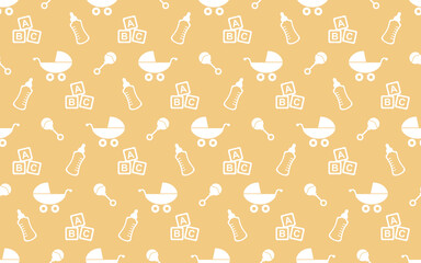 Baby items seamless repeat pattern background