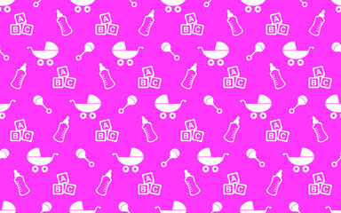Baby items seamless repeat pattern background