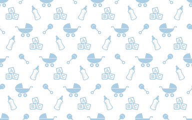 Baby items seamless repeat pattern background