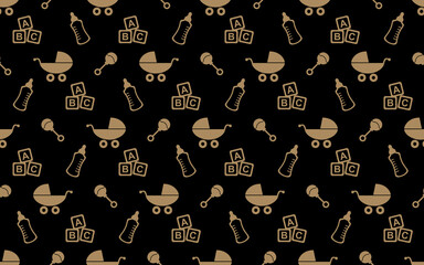Baby items seamless repeat pattern background