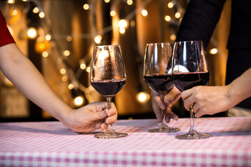 food and Drink, wine red and for a friendly, in a bar or a restaurant