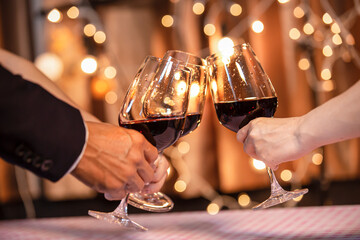 food and Drink, wine red and for a friendly, in a bar or a restaurant