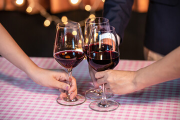 food and Drink, wine red and for a friendly, in a bar or a restaurant