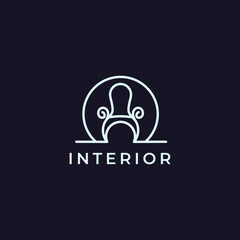 furniture art template logo design inspiration. interior Premium Quality symbol icon vector illustration