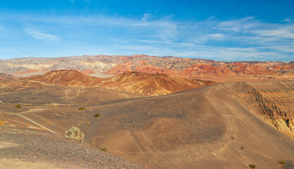 Fototapeta na wymiar View of the Ubehebe Craters volcanic field in Death Valley National Park.California.USA