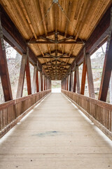 covered wooden footbridge