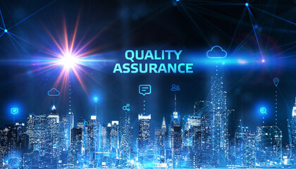 Fototapeta na wymiar Business, Technology, Internet and network concept. Quality Assurance service guarantee standard.