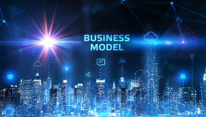 Business, Technology, Internet and network concept. Shows the inscription: BUSINESS MODEL.
